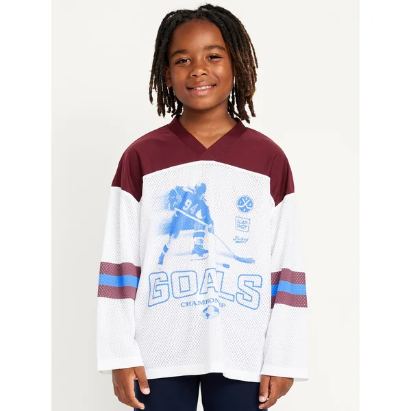 Oversized Hockey Jersey T-Shirt for Boys - Calla Lilies