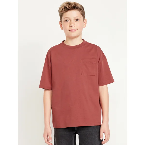 Oversized Short-Sleeve Pocket T-Shirt for Boys - CARMINE