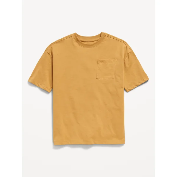 Oversized Short-Sleeve Pocket T-Shirt for Boys - Celandine