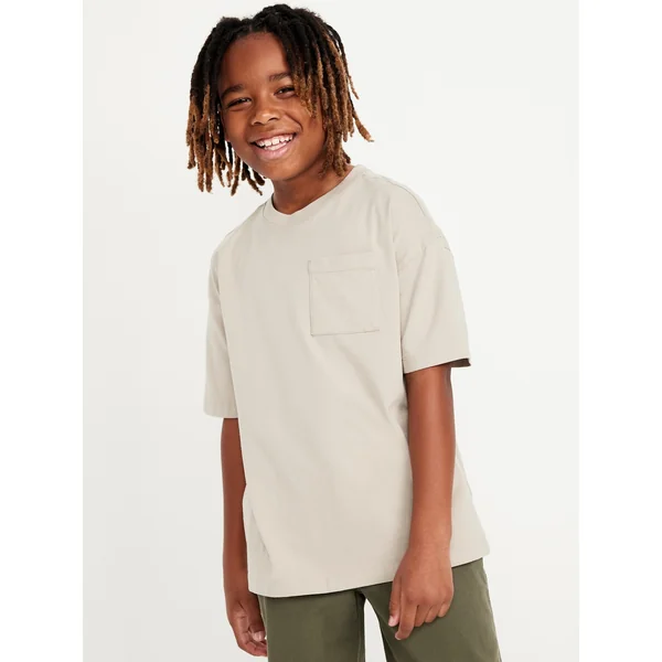 Oversized Short-Sleeve Pocket T-Shirt for Boys - CORE SS SOLID:ASTNSTHW