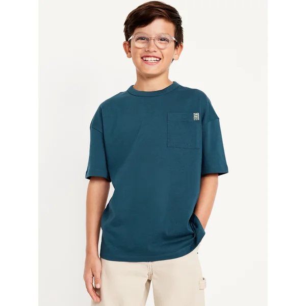 Oversized Short-Sleeve Pocket T-Shirt for Boys - Tidewater