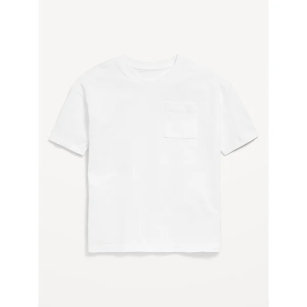 Oversized Short-Sleeve Pocket T-Shirt for Boys - White Lilies