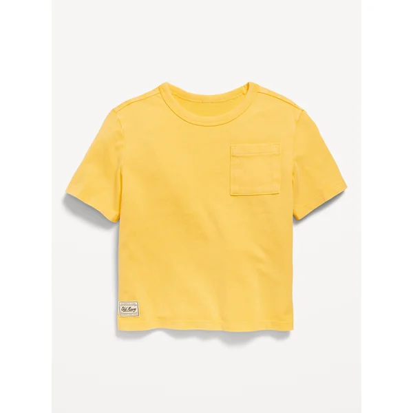 Oversized Short-Sleeve Pocket T-Shirt for Toddler Boys - Meringutan Yellow