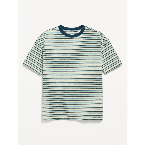 Oversized Short-Sleeve Textured-Knit T-Shirt for Boys - Cool Almond