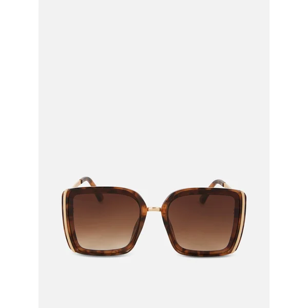 Oversized Square Sunglasses - Brown