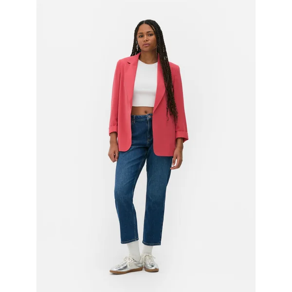 Oversized Straight Blazer - Pink