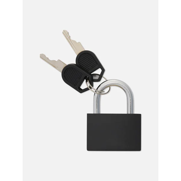 Padlock With Spare Key - Black