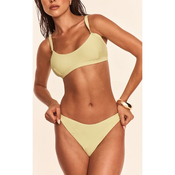 Pale Lime Scoop Bikini Top