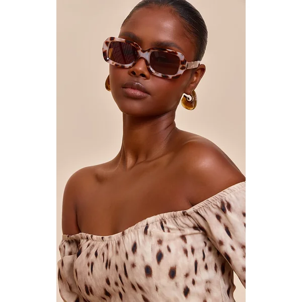Pale Tortoiseshell Square Chunky Sunglasses
