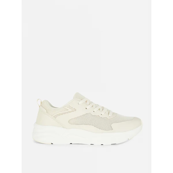 Paneled Chunky Low Tops - Natural