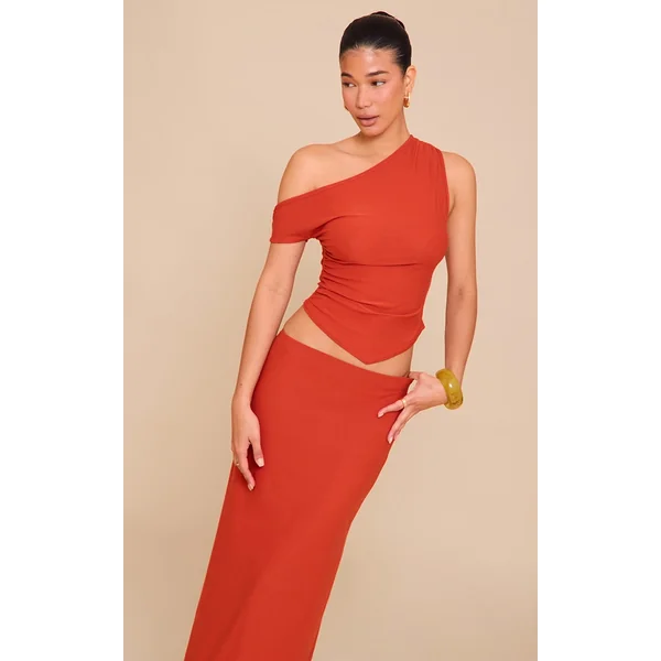 Paprika Soft Touch Sleeveless Asymmetric Hem Top