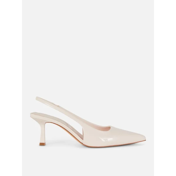Patent Slingback Court Heels - Light Pink