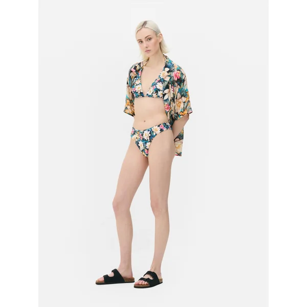 Patterned Bikini Bottoms - Teal