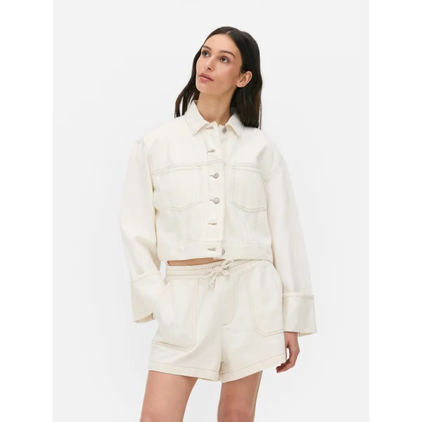 Paula Echevarria Cropped Cuffed Jacket - Ivory