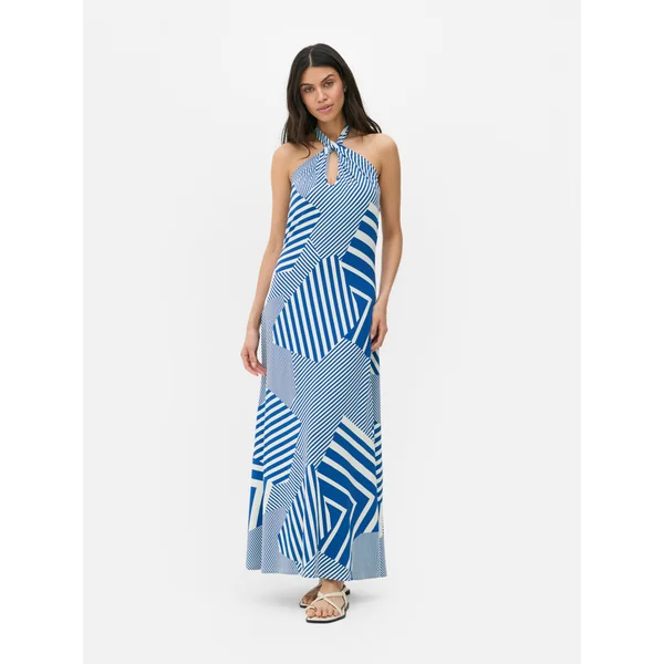 Paula Echevarria Halter Neck Maxi Dress - Blue