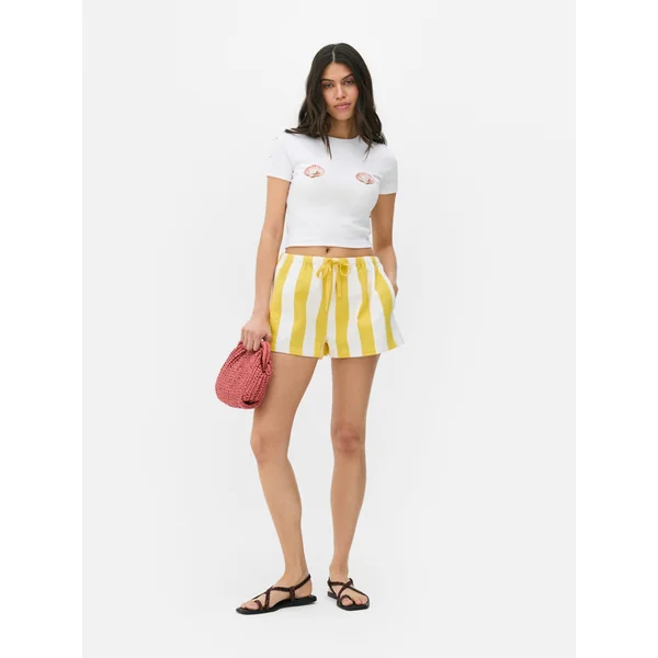 Paula Echevarría Chunky Stripe Shorts - Yellow