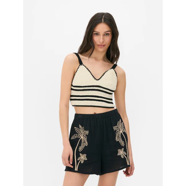 Paula Echevarría Crochet Bralette - Black/White