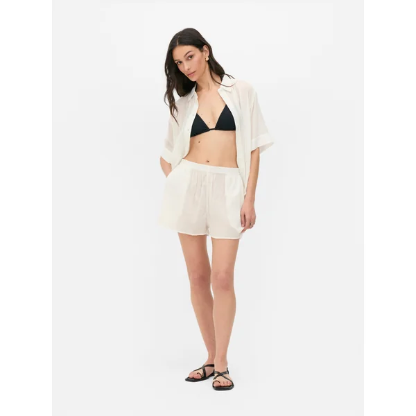 Paula Echevarría Embroidered Resort Shorts - White