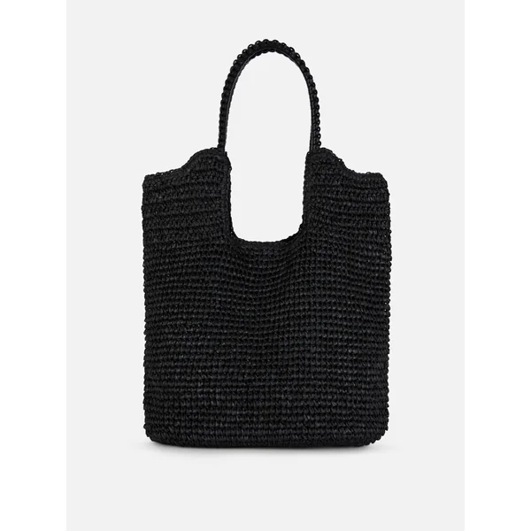 Paula Echevarría Slouchy Straw Shopper - Black