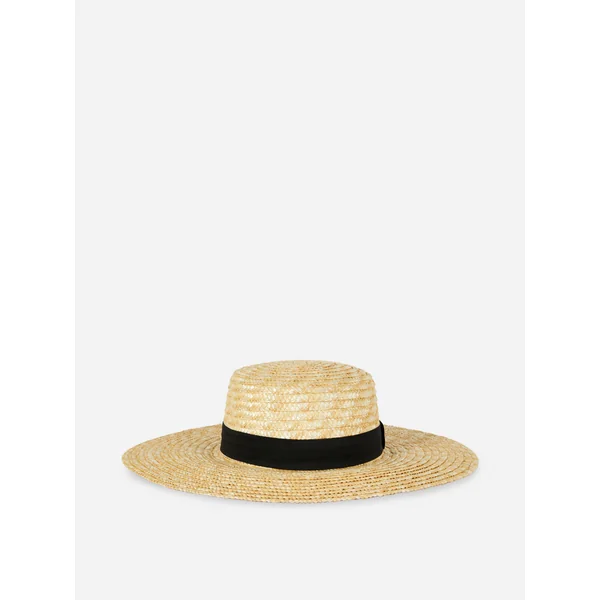 Paula Echevarría Straw Boater Hat - Beige