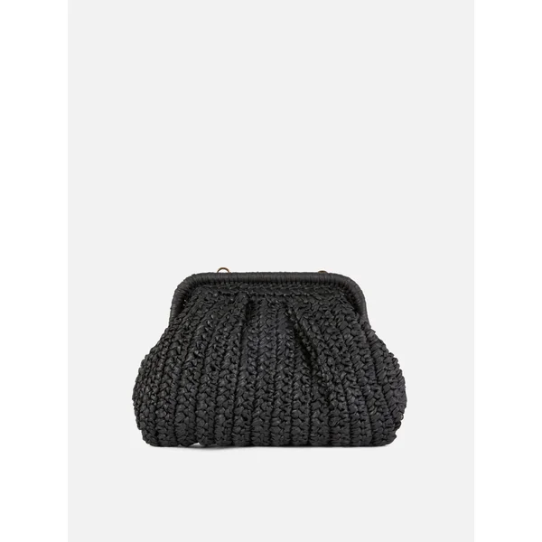 Paula Echevarría Straw Clutch - Black
