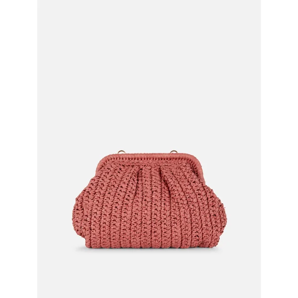 Paula Echevarría Straw Clutch - Burnt Orange