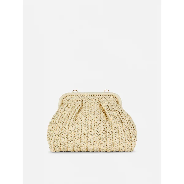 Paula Echevarría Straw Clutch - Natural
