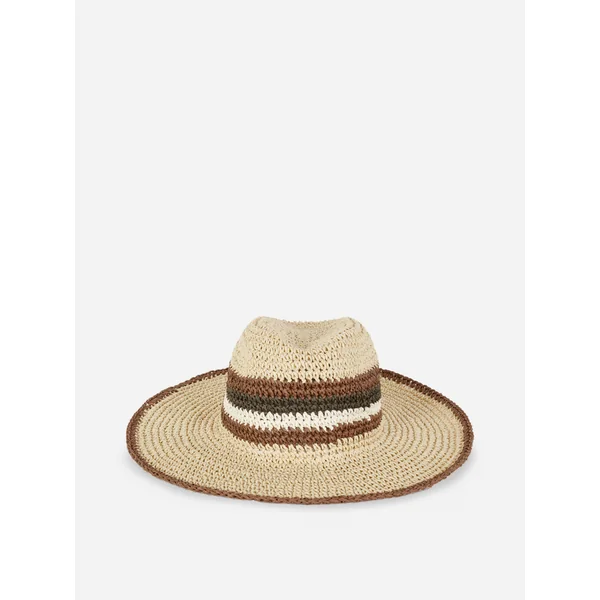 Paula Echevarría Striped Panama Hat - Beige