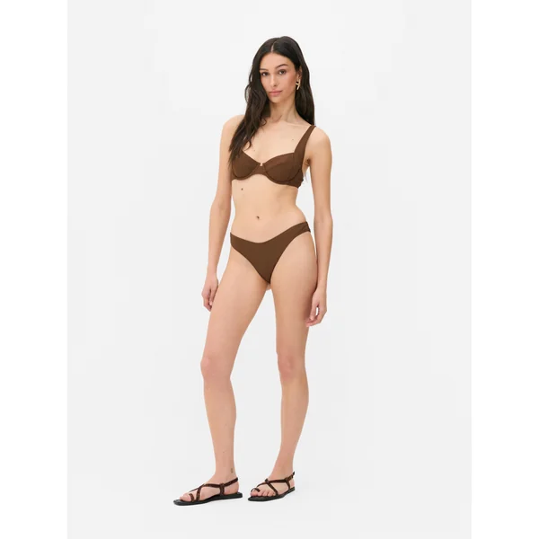 Paula Echevarría Underwire Piqué Bikini Top - Brown