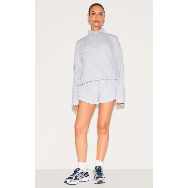 Petite Ash Grey Loopback Mini Sweat Shorts