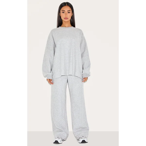 Petite Ash Grey Soft Touch Straight Leg Sweatpants