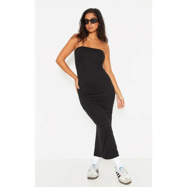 Petite Black Bandeau Midaxi Dress