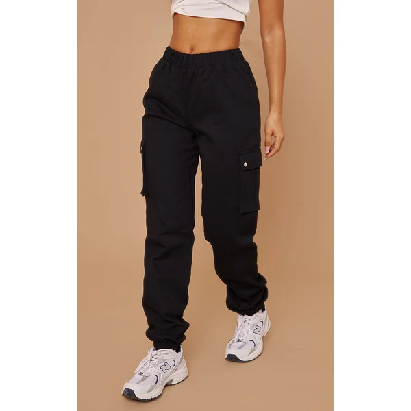 Petite Black Pocket Detail Cargo Pant