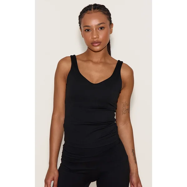 Petite Black Sculpt Longline Padded Sports Vest