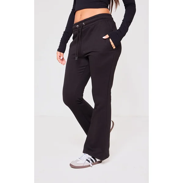 Petite Black Skinny Flared Sweatpants