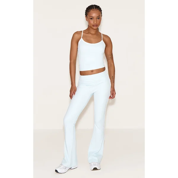 Petite Blue Sculpt Contrast Detail Yoga Pants