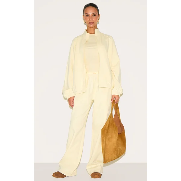 Petite Butter Cream Interlock Wide Leg Sweatpants