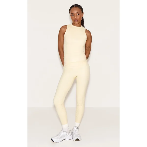 Petite Butter Cream Sculpt Wrap Waist Gym Legging