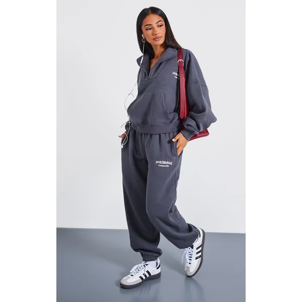 Petite Charcoal Graphic Cuffed Sweatpants