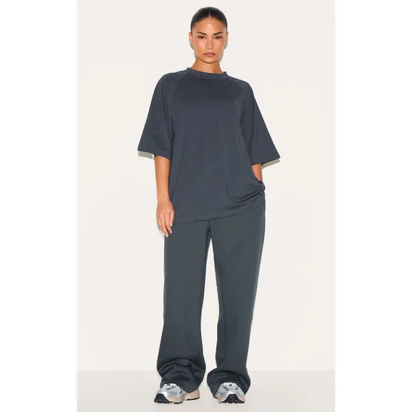 Petite Charcoal Oversized Wide Leg Sweatpants