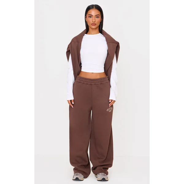 Petite Chocolate PLT Studio Print Straight Leg Sweatpants