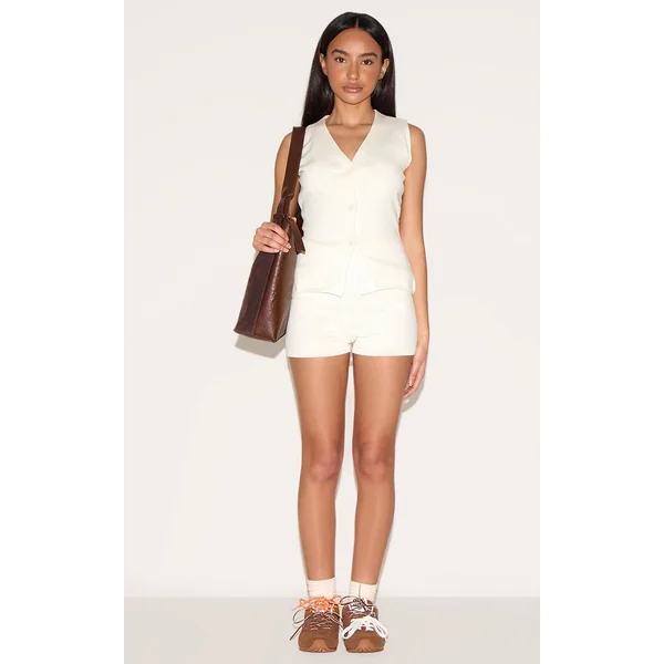 Petite Cream Knitted Shorts