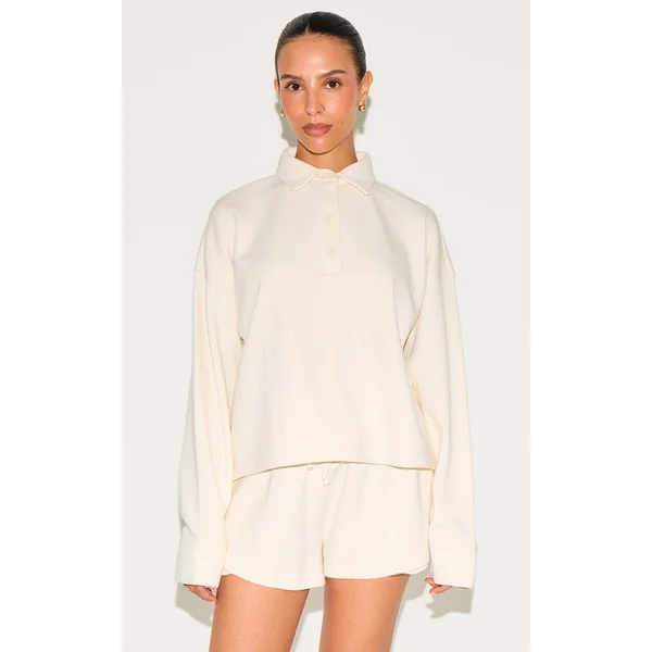 Petite Cream Loopback Mini Sweat Shorts