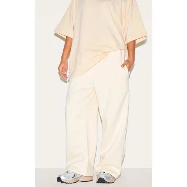 Petite Cream Oversized Wide Leg Sweatpants
