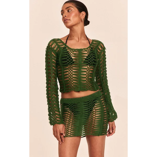 Petite Emerald Green Knit Long Sleeve Top