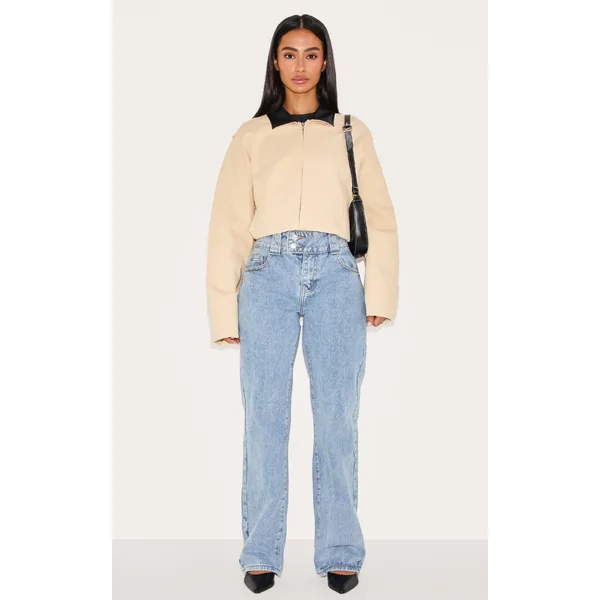 Petite Light Blue Wash Denim Straight Leg Jeans