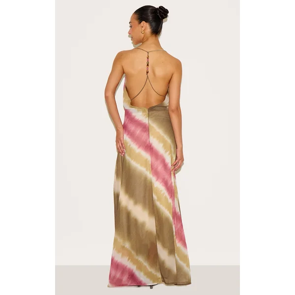 Petite Multi Strappy Bead Detail Flowy Maxi Dress