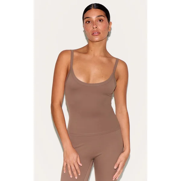 Petite Mushroom Sculpt Gym Strappy Vest