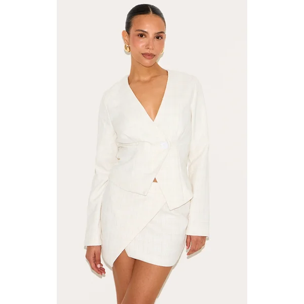 Petite Off White Boucle Blazer