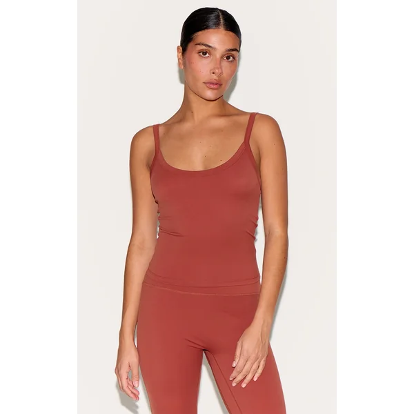 Petite Paprika Sculpt Gym Strappy Vest